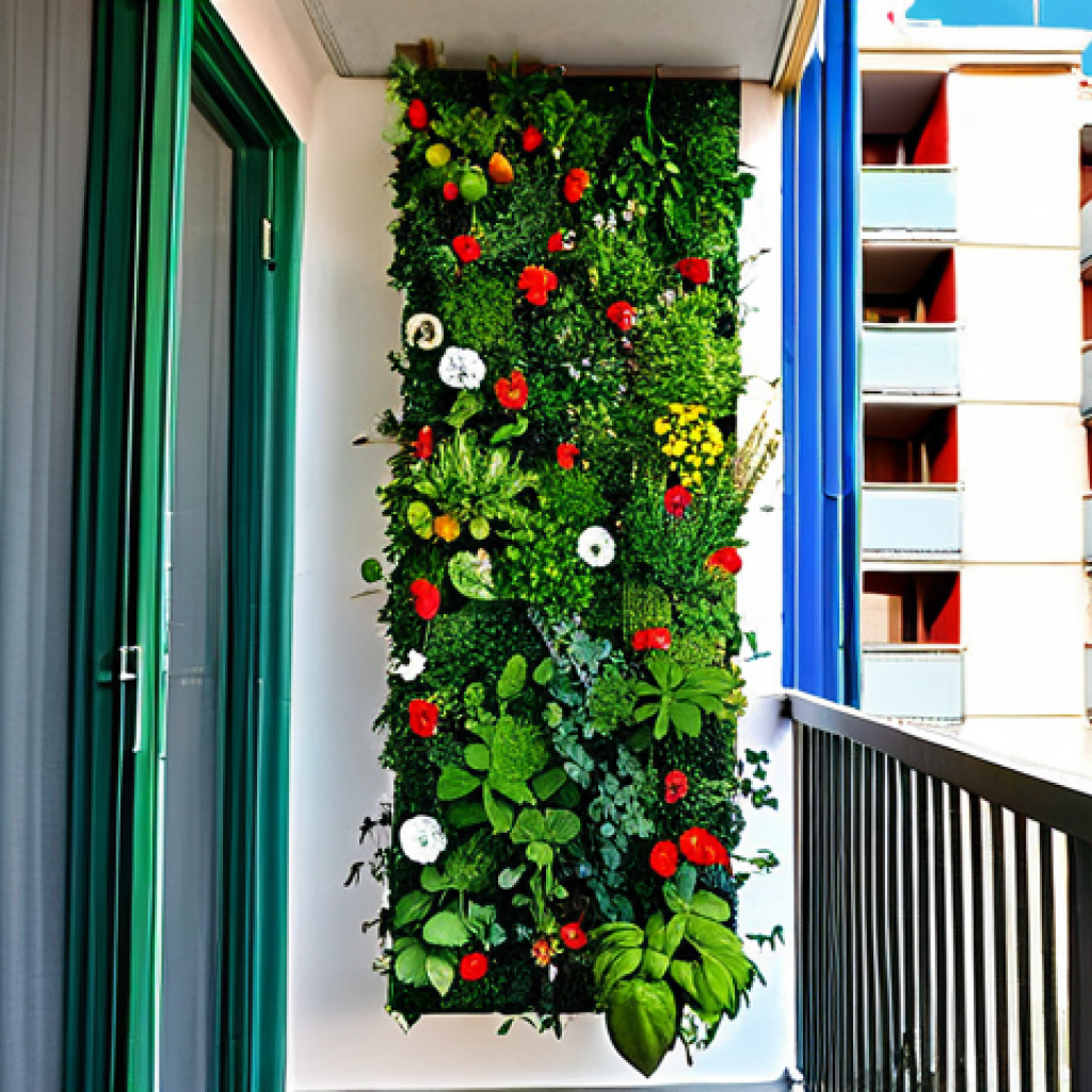 생태적 감수성 개발을 위한 DIY 프로젝트 - Vertical Garden on a Balcony**

"A vibrant vertical garden made from recycled plastic bottles, overf...