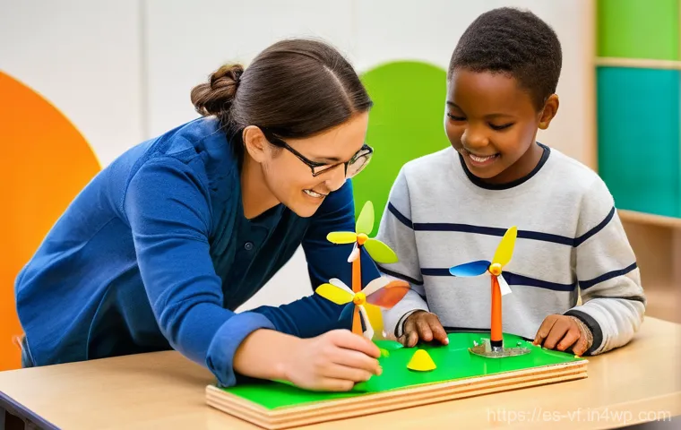 생태적 감수성을 높이는 환경 교육 경과 - **Prompt:** A diverse group of people, including adults and children (all appropriately clothed in c...