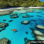 Home 21 생태적 감수성을 위한 국제적 연대 사례 - A vibrant underwater scene of a protected marine reserve in the South Pacific, featuring colorful co...