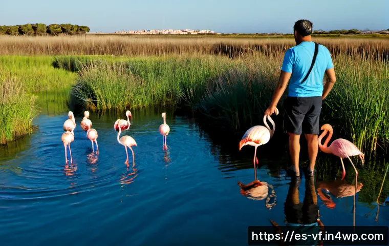 생태적 감수성을 위한 지역 생태계 탐방 - Photorealistic environmental education walk in a Mediterranean coastal wetland near Valencia, Spain,...